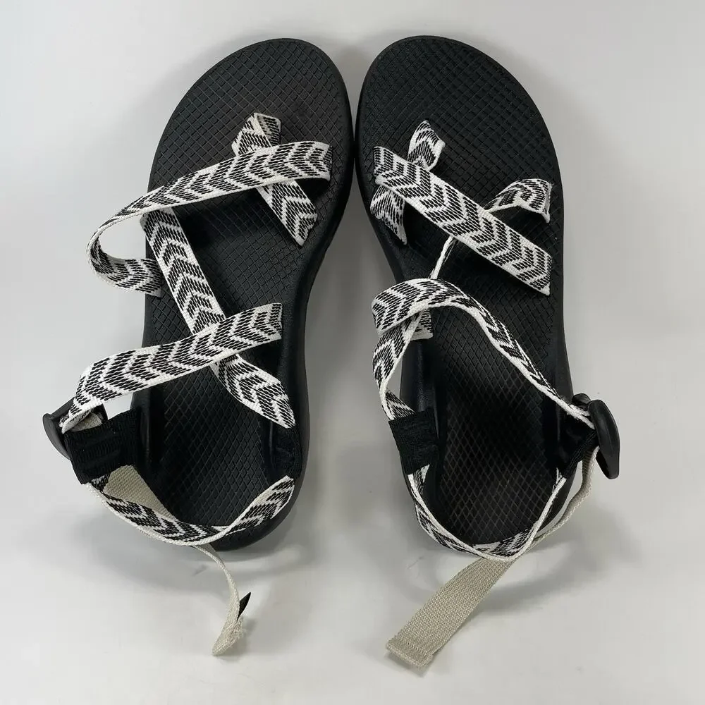 Chaco Z/Cloud 2 Womens 9 Black White Toe Loop Hiking Sport Sandals Active